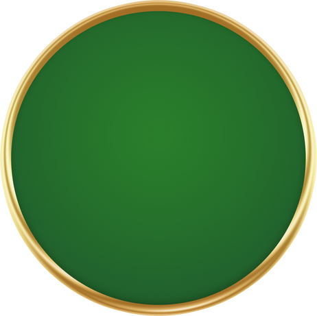 Green Gold Badge. Gold Seal Stamp.